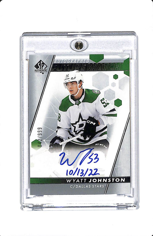 2022-23 UD SP AUTHENTIC WYATT JOHNSTON FUTURE WATCH AUTO /999 INSCRIBED #146
