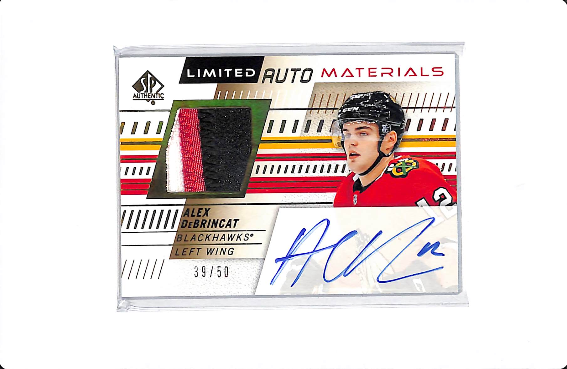 2019-20 UPPER DECK SP AUTHENTIC ALEX DEBRINCAT LIMITED AUTO MATERIALS /50 #24