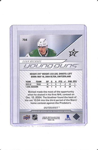 2024-25 UD EXTENDED SERIES YOUNG GUNS LIAN BICHSEL RED OUTBURST #704