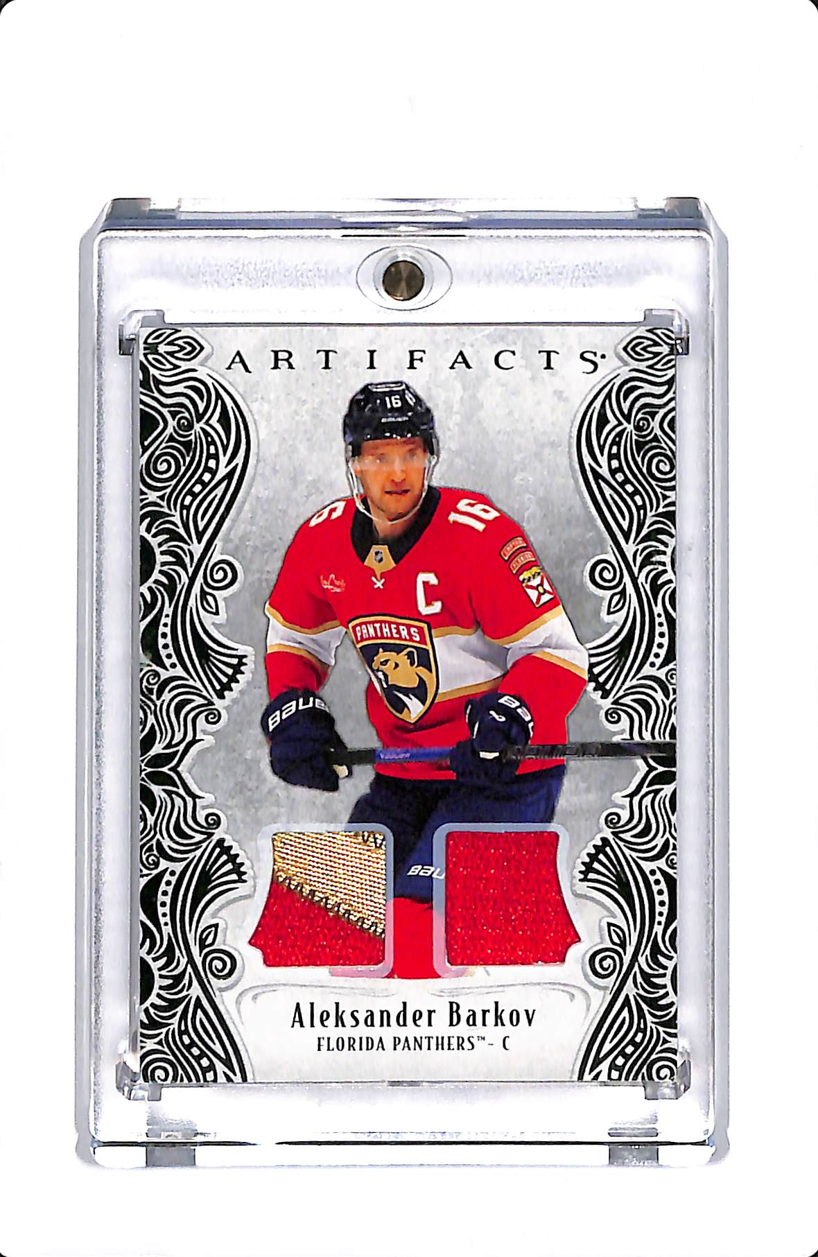2025-26 UD ARTIFACTS EMERALD MATERIAL ALEKSANDER BARKOV DUAL PATCH 10/35