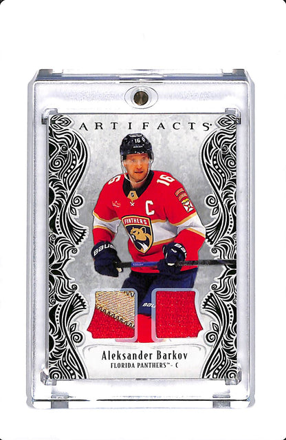 2025-26 UD ARTIFACTS EMERALD MATERIAL ALEKSANDER BARKOV DUAL PATCH 10/35