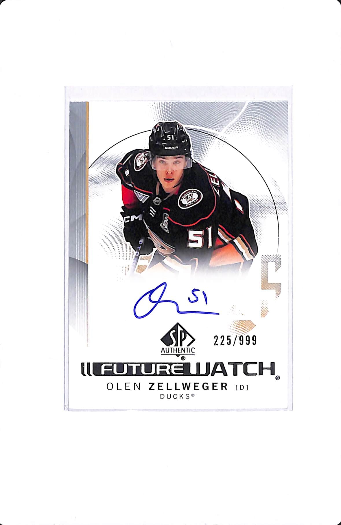 2024-25 UD SP AUTHENTIC OLEN ZELLWEGER FUTURE WATCH AUTO /999 #101