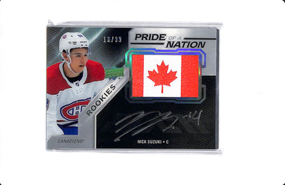 2019-20 UD BLACK ROOKIES PRIDE OF A NATION NICK SUZUKI AUTO 10/99