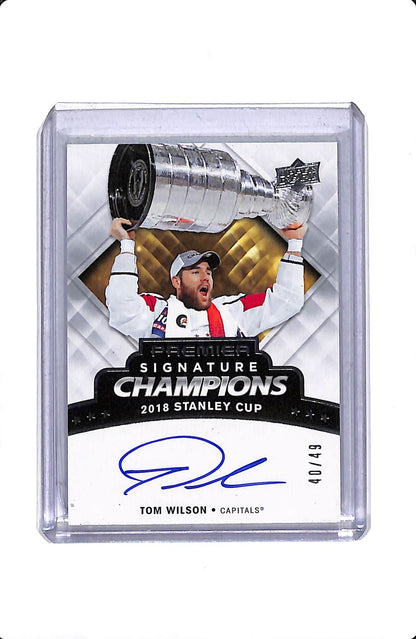 2019-20 UD PREMIER SIGNATURE CHAMPIONS TOM WILSON AUTO 40/49