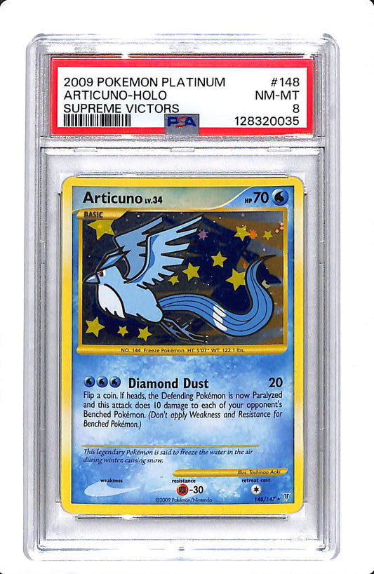 2009 POKEMON PLATINUM ARTICUNO HOLO SUPREME VICTORS PSA 8 #148