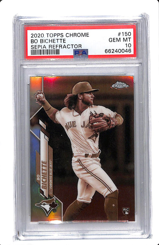 2020 TOPPS CHROME BO BICHETTE SEPIA REFRACTOR ROOKIE PSA 10 #150