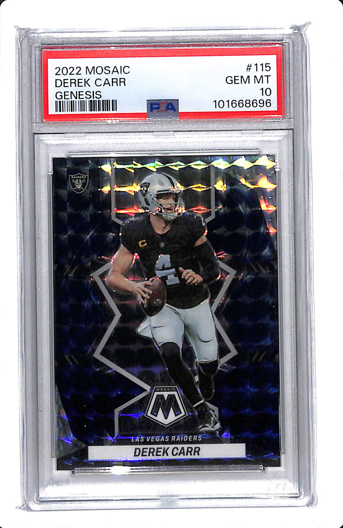 2022 MOSAIC DEREK CARR GENESIS PSA 10 #115