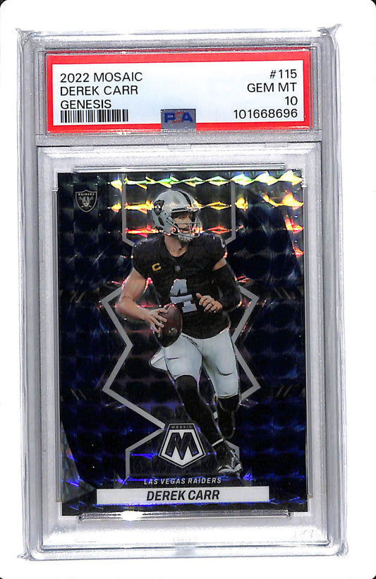 2022 MOSAIC DEREK CARR GENESIS PSA 10 #115
