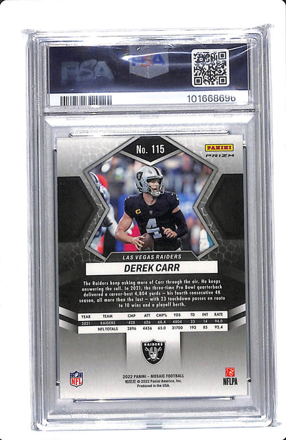 2022 MOSAIC DEREK CARR GENESIS PSA 10 #115