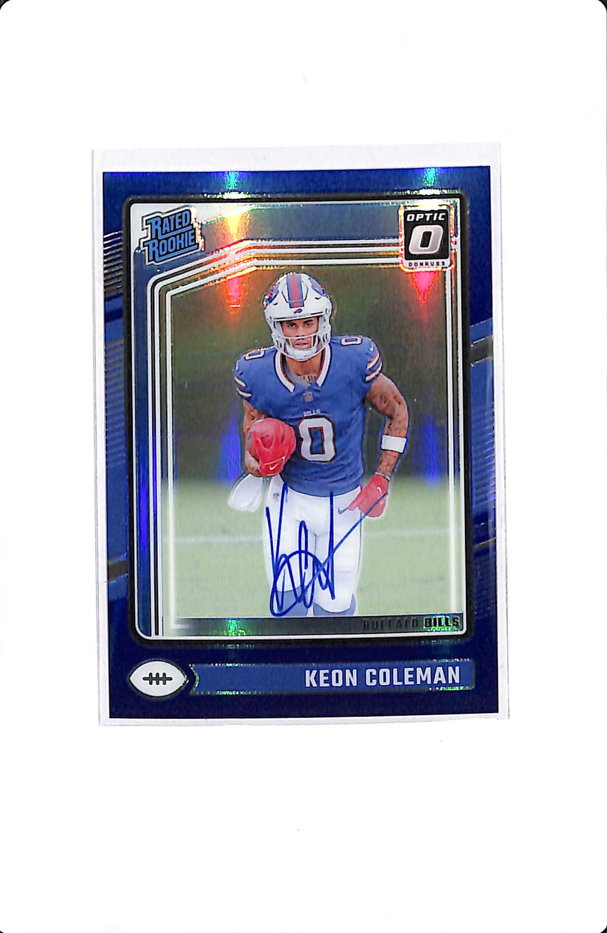 2024 DONRUSS OPTIC KEON COLEMAN RATED ROOKIE AUTO BLUE /99 #263