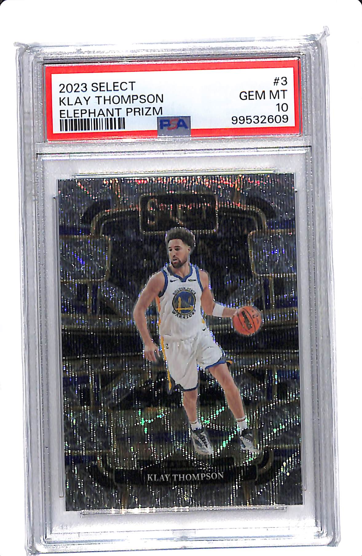 2023 SELECT KLAY THOMPSON ELEPHANT PRIZM SSP PSA 10 #3