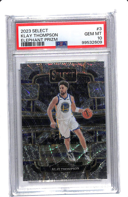 2023 SELECT KLAY THOMPSON ELEPHANT PRIZM SSP PSA 10 #3