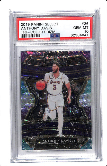 2019 SELECT ANTHONY DAVIS TRI-COLOR PRIZM PSA 10 #26