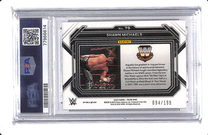 2023 PRIZM WWE SHAWN MICHAELS PREMIUM BOX SET /199 PSA 10 #79