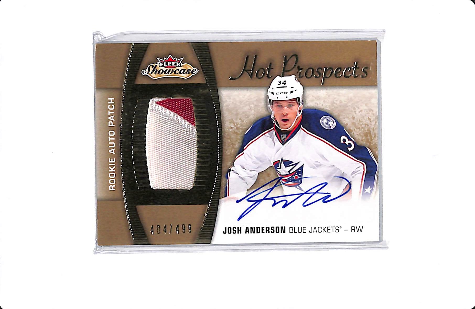 2015-16 UPPER DECK FLEER SHOWCASE JOSH ANDERSON HOT PROSPECTS ROOKIE AUTO PATCH /499 #177
