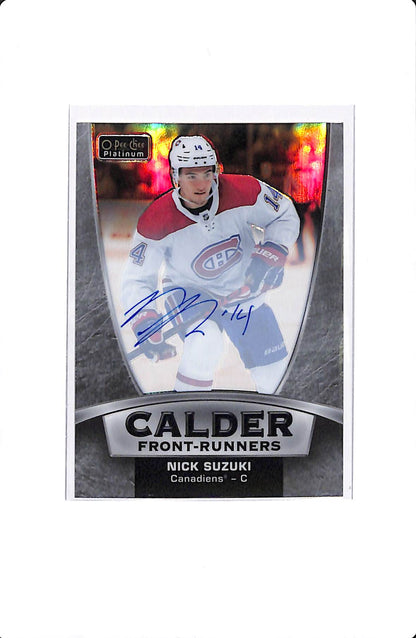 2019-20 UPPER DECK OPC PLATINUM NICK SUZUKI CALDER FRONT-RUNNERS ROOKIE AUTO #CF-14