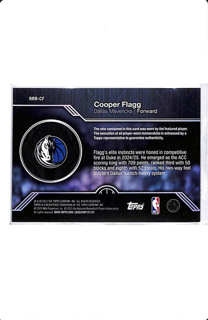 2025 TOPPS COOPER FLAGG ROUNDBALL REMNANTS JERSEY ROOKIE #RRR-CF