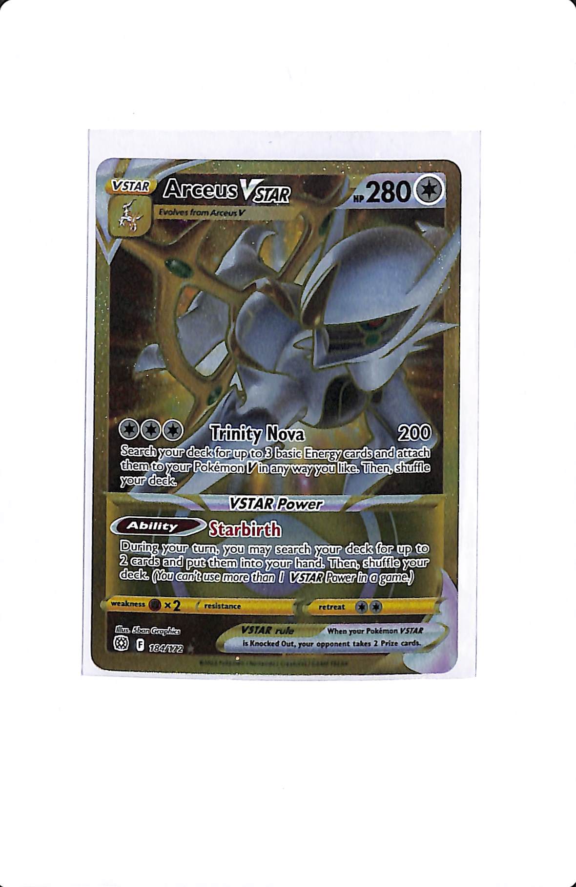 ARCEUS VSTAR SECRET RARE BRILLIANT STARS 184/172