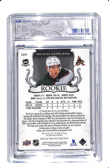 2023-24 UPPER DECK THE CUP MICHAEL KESSELRING ROOKIE AUTO PATCH /249 #169