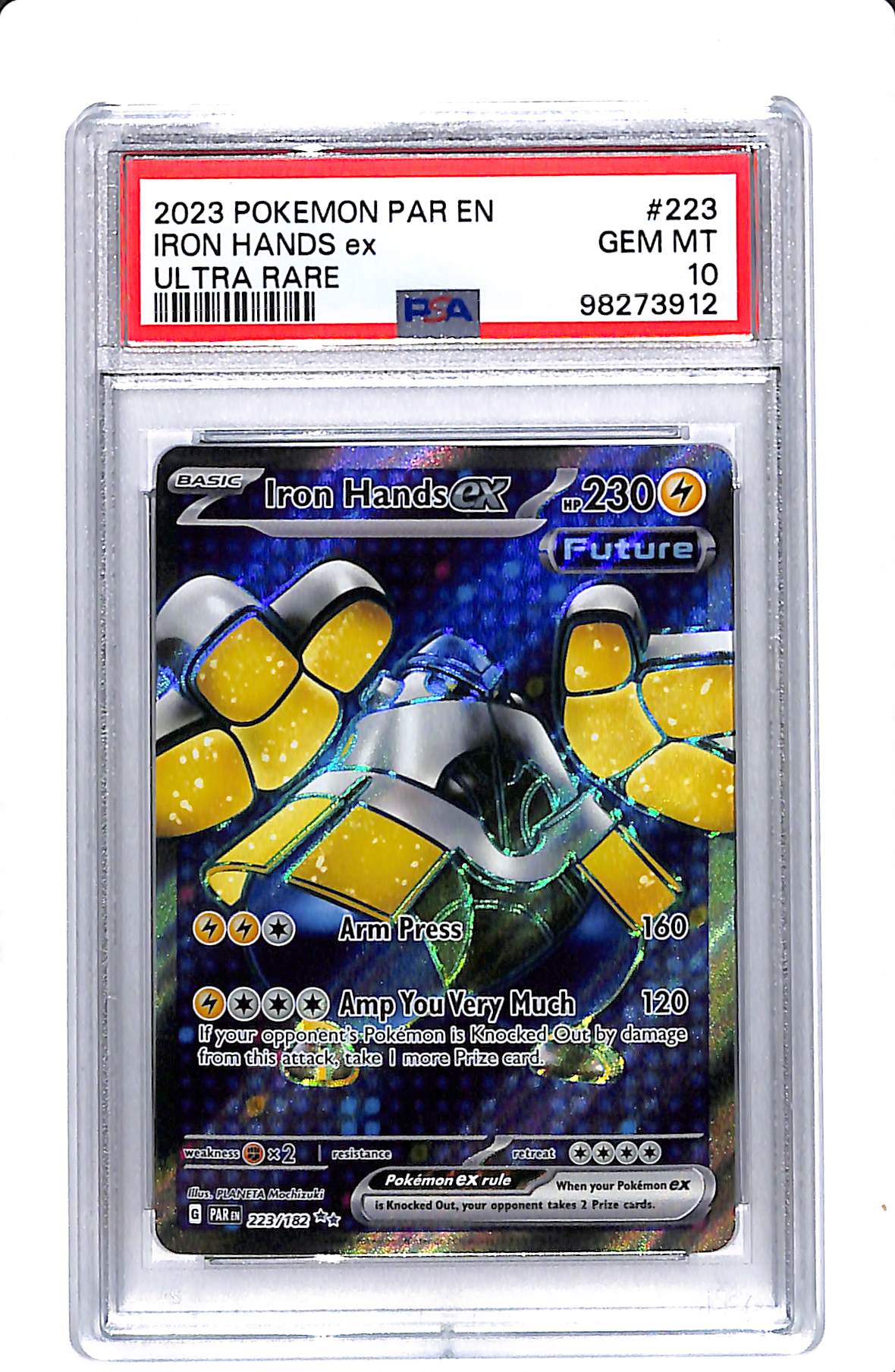 2023 POKEMON PARADOX RIFT IRON HANDS EX ULTRA RARE PSA 10 223/182