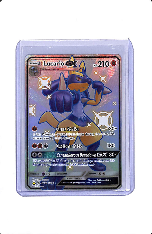 2019 POKEMON LUCARIO GX HIDDEN FATES SV64/SV94