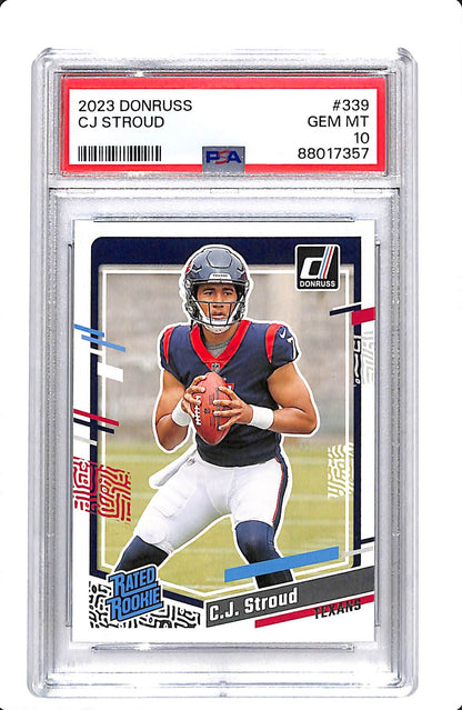 2023 PANINI DONRUSS CJ STROUD RATED ROOKIE #339 PSA 10