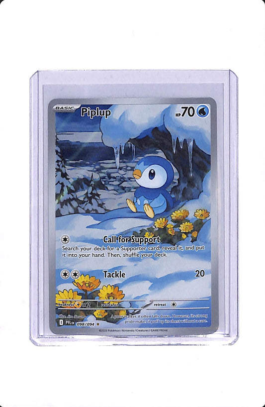 2025 POKEMON PHANTASMAL FLAMES PIPLUP ILLUSTRATION RARE HOLO 098/094