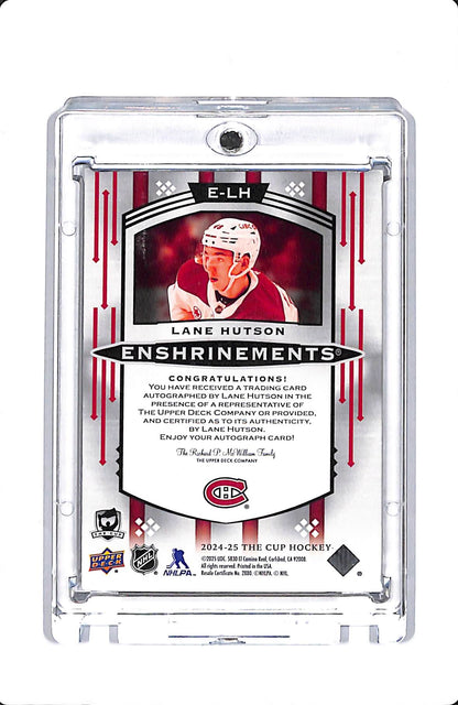 2024-25 UPPER DECK THE CUP LANE HUTSON ENSHRINEMENTS ROOKIE AUTO #E-LH