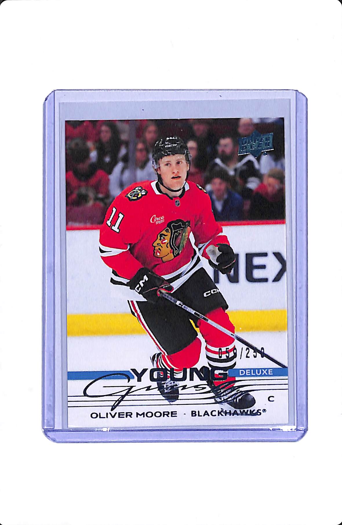 2025-25 UPPER DECK SERIES 1 OLIVER MOORE YOUNG GUNS DELUXE /250 #216