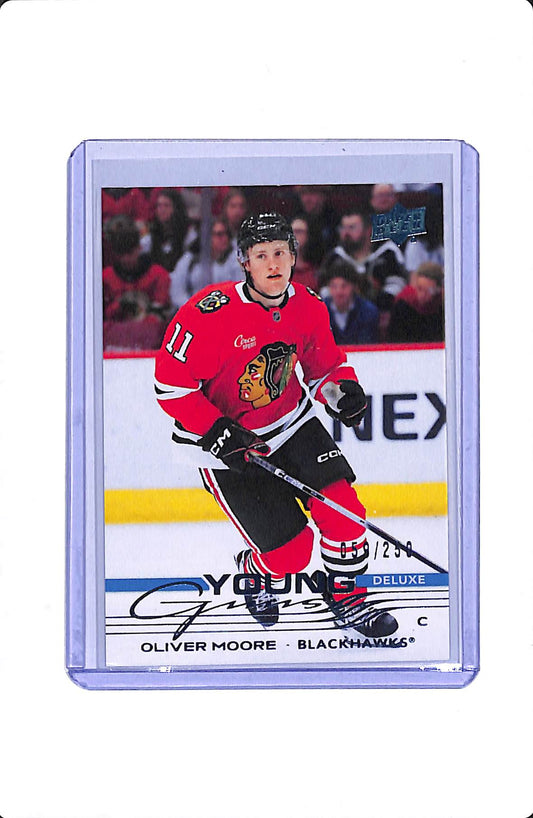 2025-25 UPPER DECK SERIES 1 OLIVER MOORE YOUNG GUNS DELUXE /250 #216