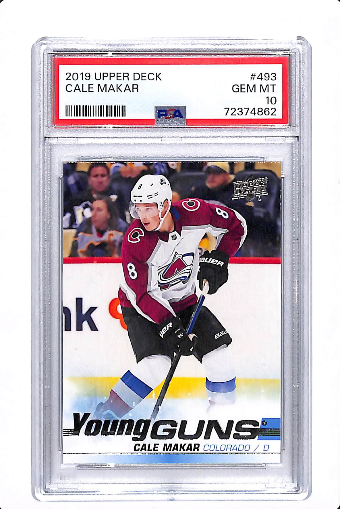 2019 UPPER DECK SERIES 2 CALE MAKAR YOUNG GUNS PSA 10 #493