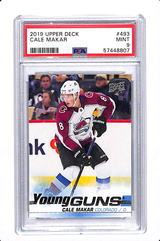 2019-20 UPPER DECK SERIES 2 CALE MAKAR YOUNG GUNS PSA 9 #493
