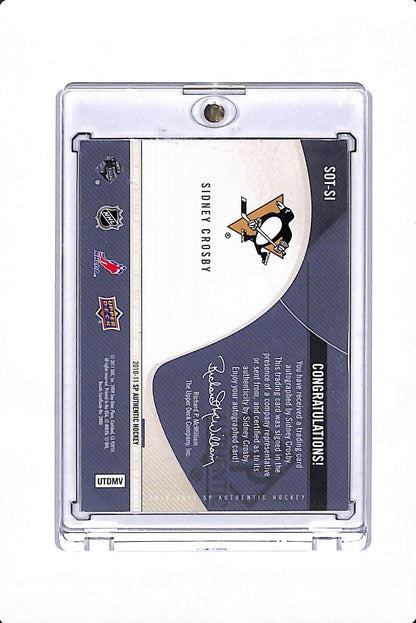 2010-11 UPPER DECK SP AUTHENTIC SIDNEY CROSBY SIGN OF THE TIMES AUTO
