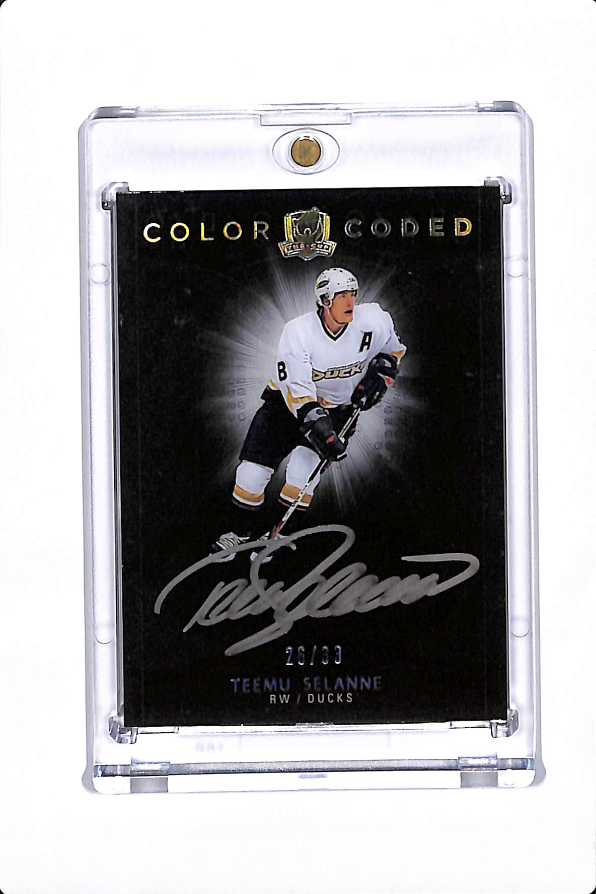 2017-18 UPPER DECK THE CUP TEEMU SELANNE COLOR CODED AUTO /33 #CC-TS