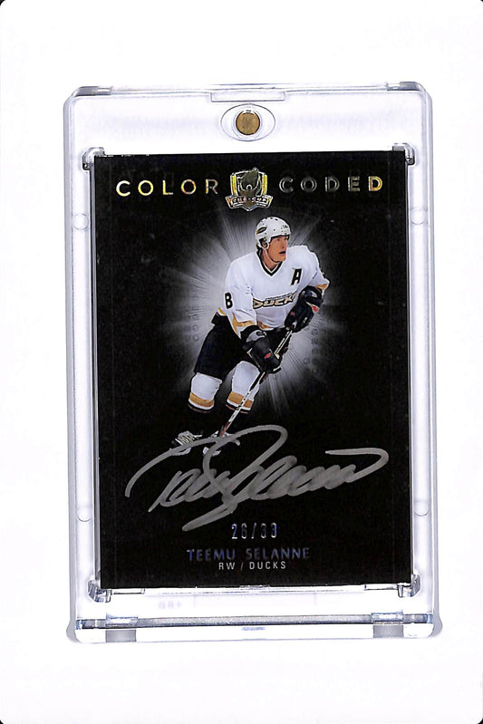 2017-18 UPPER DECK THE CUP TEEMU SELANNE COLOR CODED AUTO /33 #CC-TS