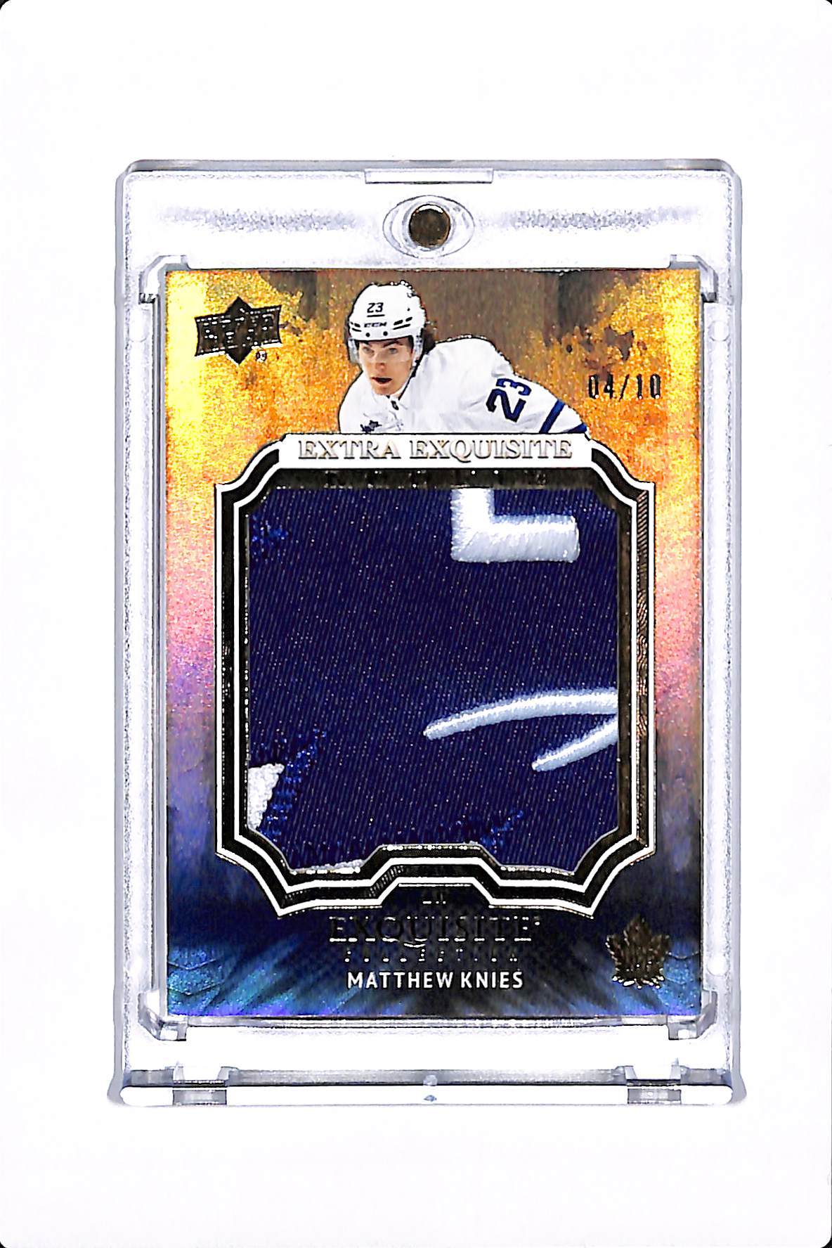 2023-24 UPPER DECK EXQUISITE MATTHEW KNIES EXTRA EXQUISITE ROOKIE PATCH /10 #ECER-KN