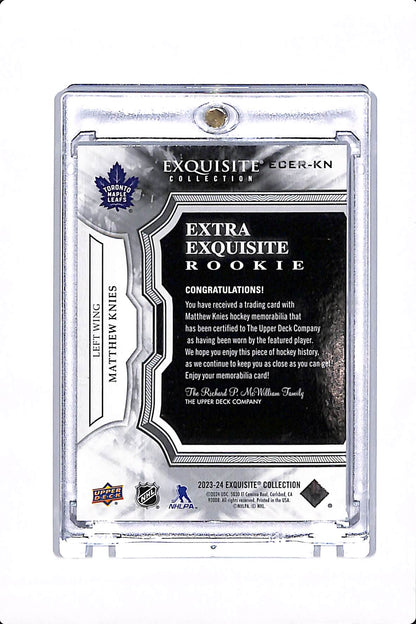 2023-24 UPPER DECK EXQUISITE MATTHEW KNIES EXTRA EXQUISITE ROOKIE PATCH /10 #ECER-KN