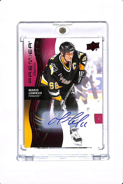 2023-24 UPPER DECK PREMIER MARIO LEMIEUX LEGENDS AUTO RED #95