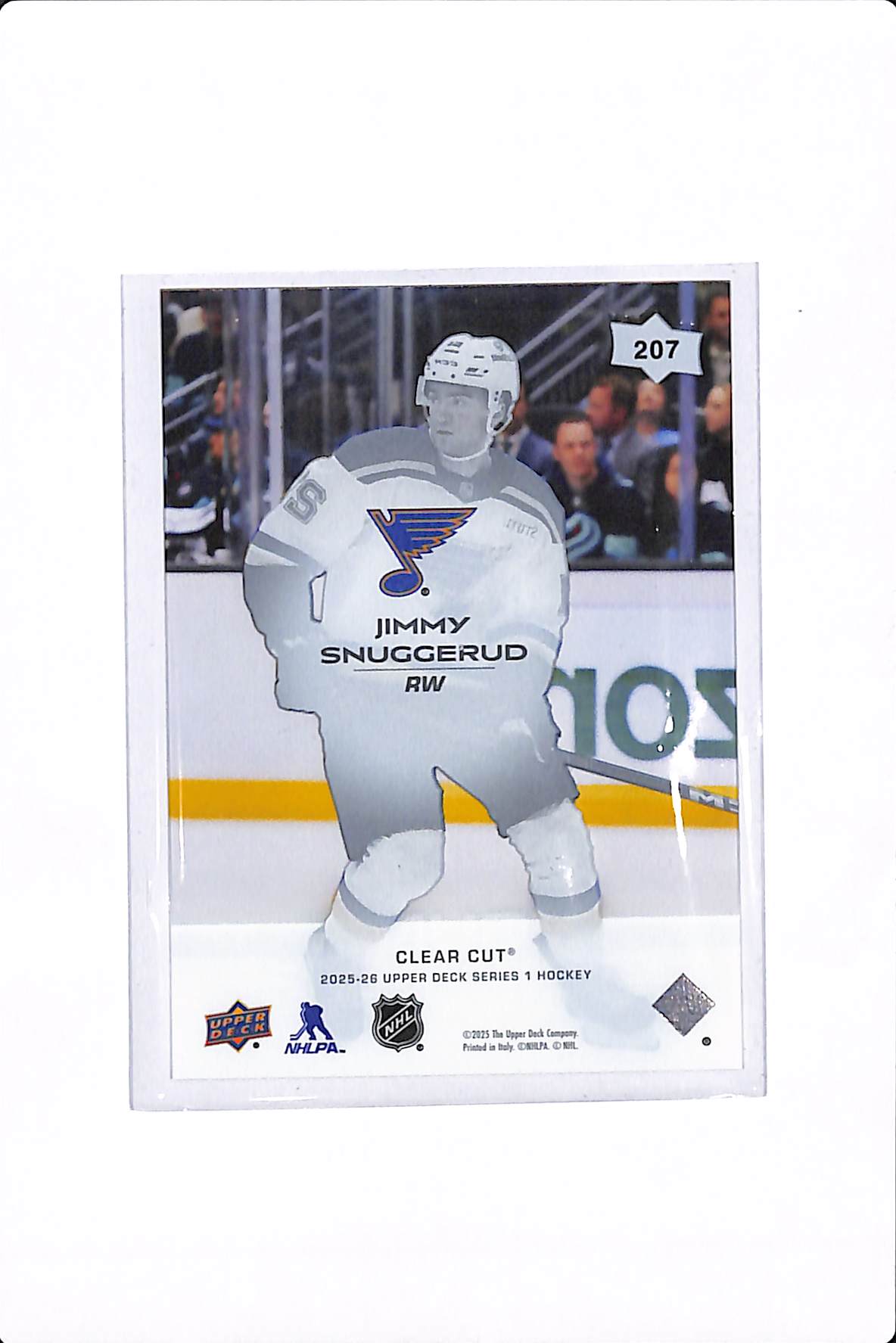 2025-26 UPPER DECK SERIES 1 JIMMY SNUGGERUD CLEAR CUT YOUNG GUNS #207
