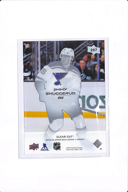 2025-26 UPPER DECK SERIES 1 JIMMY SNUGGERUD CLEAR CUT YOUNG GUNS #207