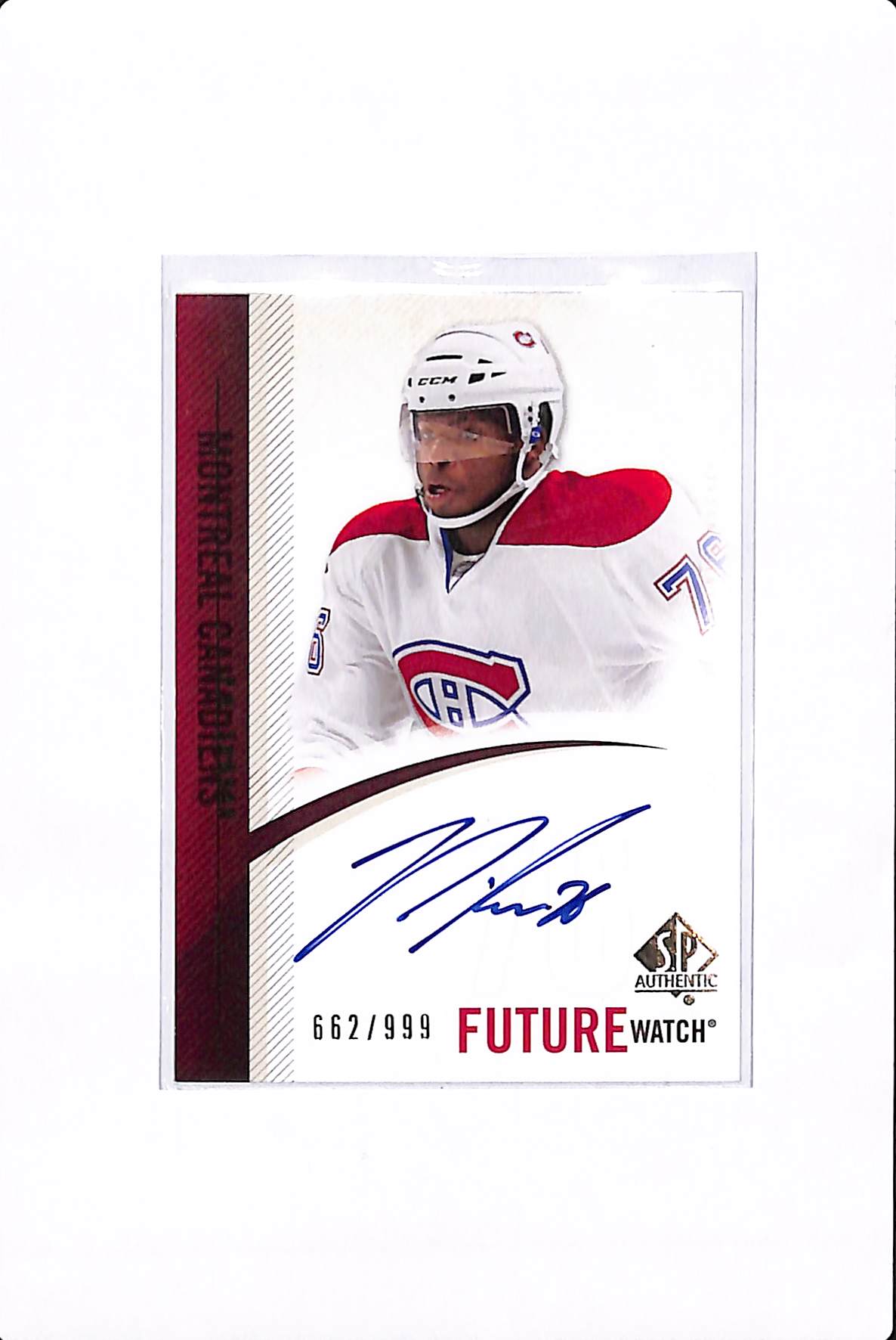 2010-11 UPPER DECK SP AUTHENTIC P.K. SUBBAN FUTURE WATCH AUTO /999