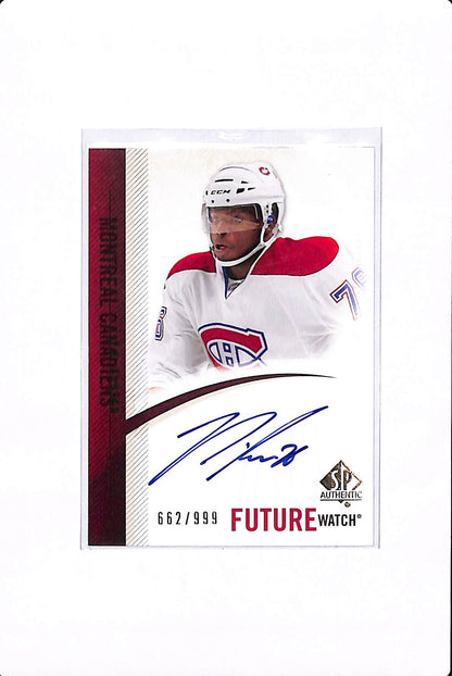 2010-11 UPPER DECK SP AUTHENTIC P.K. SUBBAN FUTURE WATCH AUTO /999