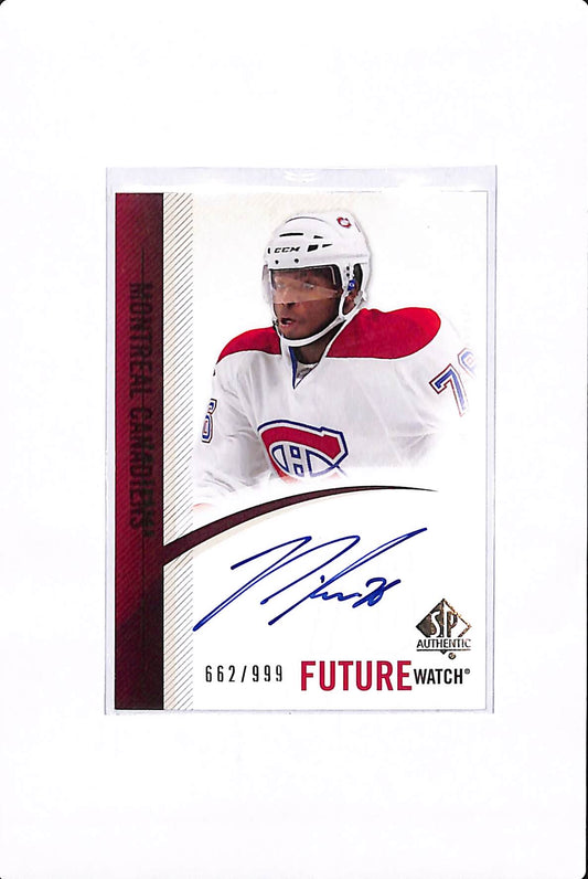 2010-11 UPPER DECK SP AUTHENTIC P.K. SUBBAN FUTURE WATCH AUTO /999