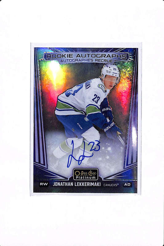 2024-25 UPPER DECK O-PEE-CHEE PLATINUM JONATHAN LEKKERIMAKI ROOKIE AUTO COSMIC /50 #R-LE