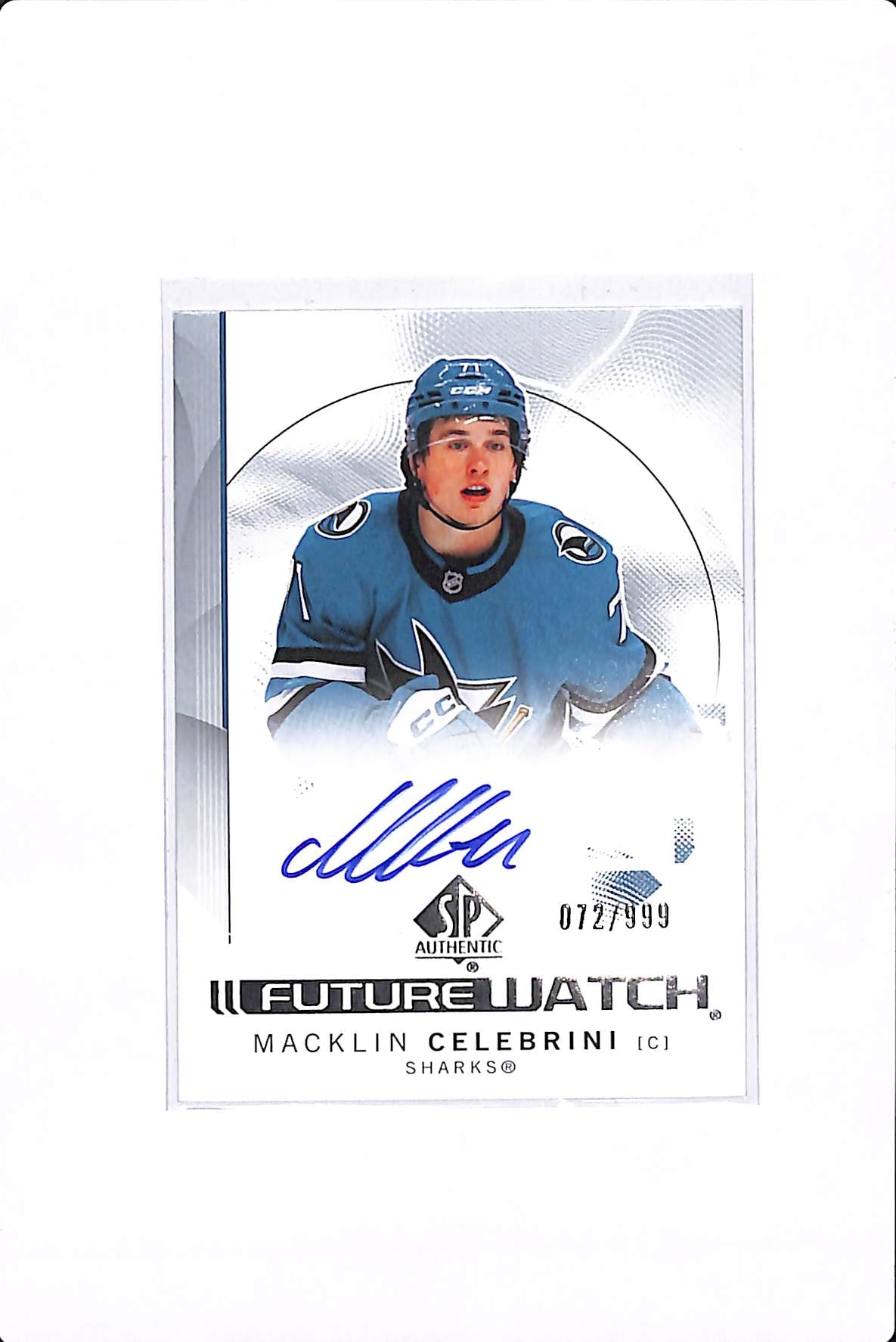 2024-25 UPPER DECK SP AUTHENTIC MACKLIN CELEBRINI FUTURE WATCH AUTO /999 #184