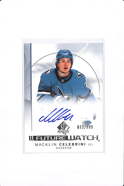 2024-25 UPPER DECK SP AUTHENTIC MACKLIN CELEBRINI FUTURE WATCH AUTO /999 #184