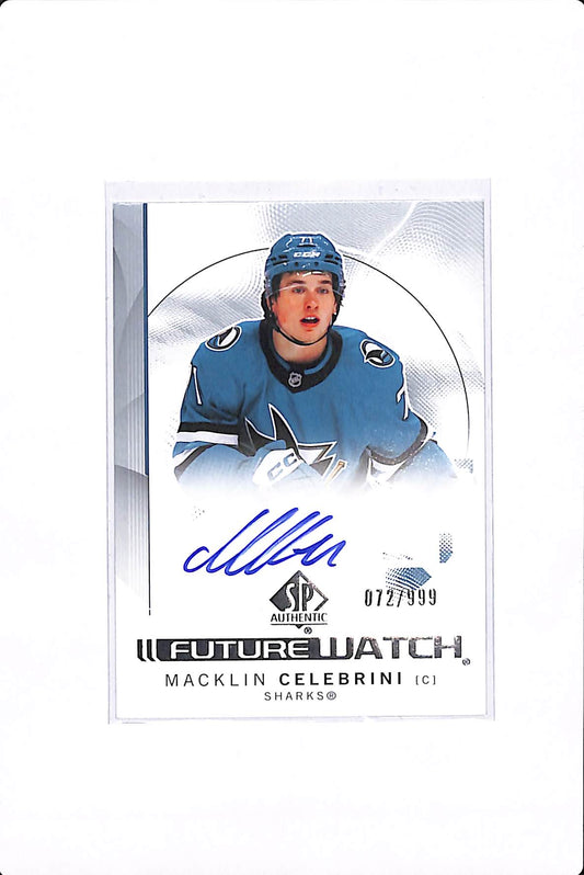 2024-25 UPPER DECK SP AUTHENTIC MACKLIN CELEBRINI FUTURE WATCH AUTO /999 #184