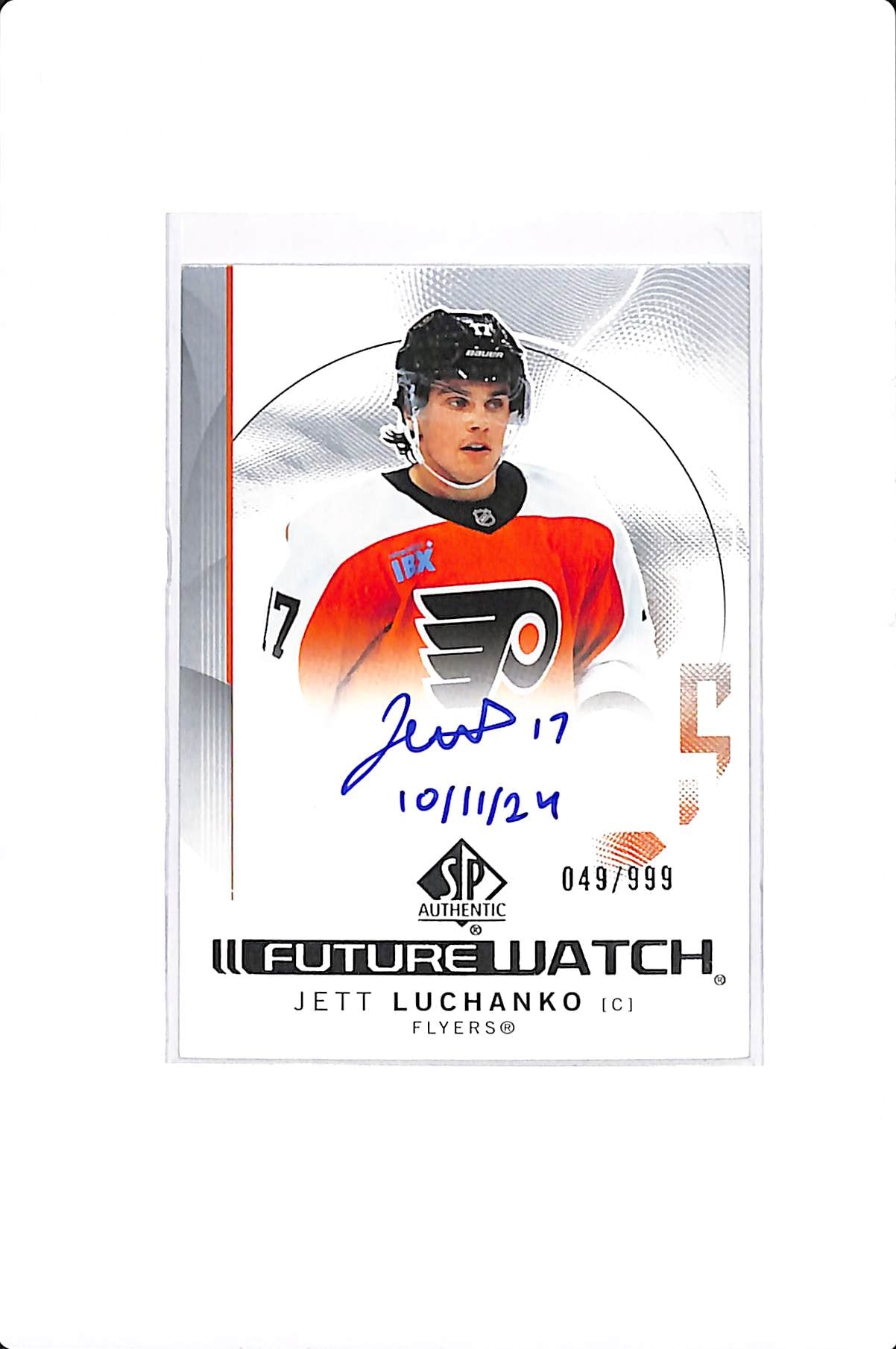 2024-25 UPPER DECK SP AUTHENTIC JETT LUCHANKO FUTURE WATCH AUTO /999 #176 INSCRIBED