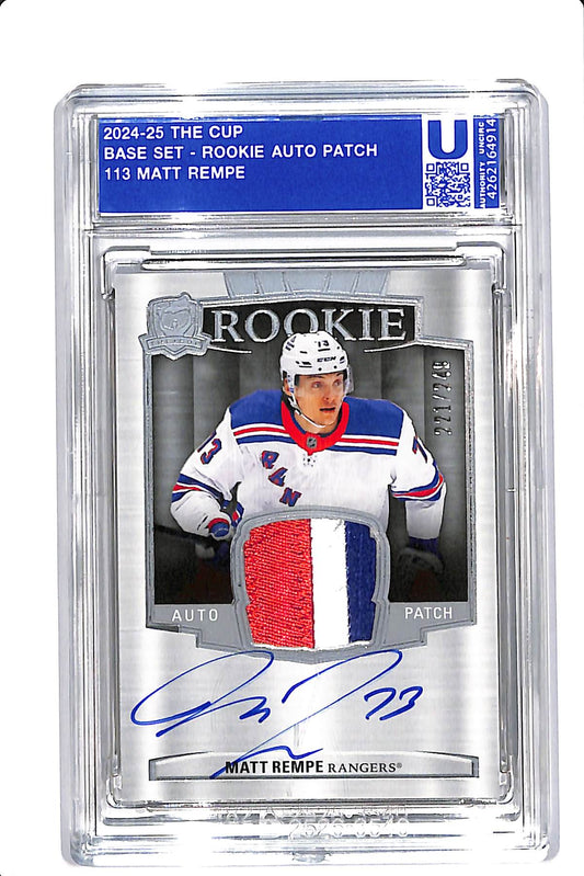 2024-25 UPPER DECK THE CUP MATT REMPE ROOKIE AUTO PATCH /249 #113