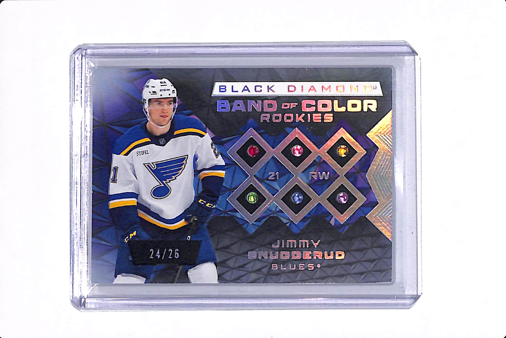 2025-26 UPPER DECK BLACK DIAMOND JIMMY SNUGGERUD BAND OF COLOR ROOKIES /26 #BCR-JS